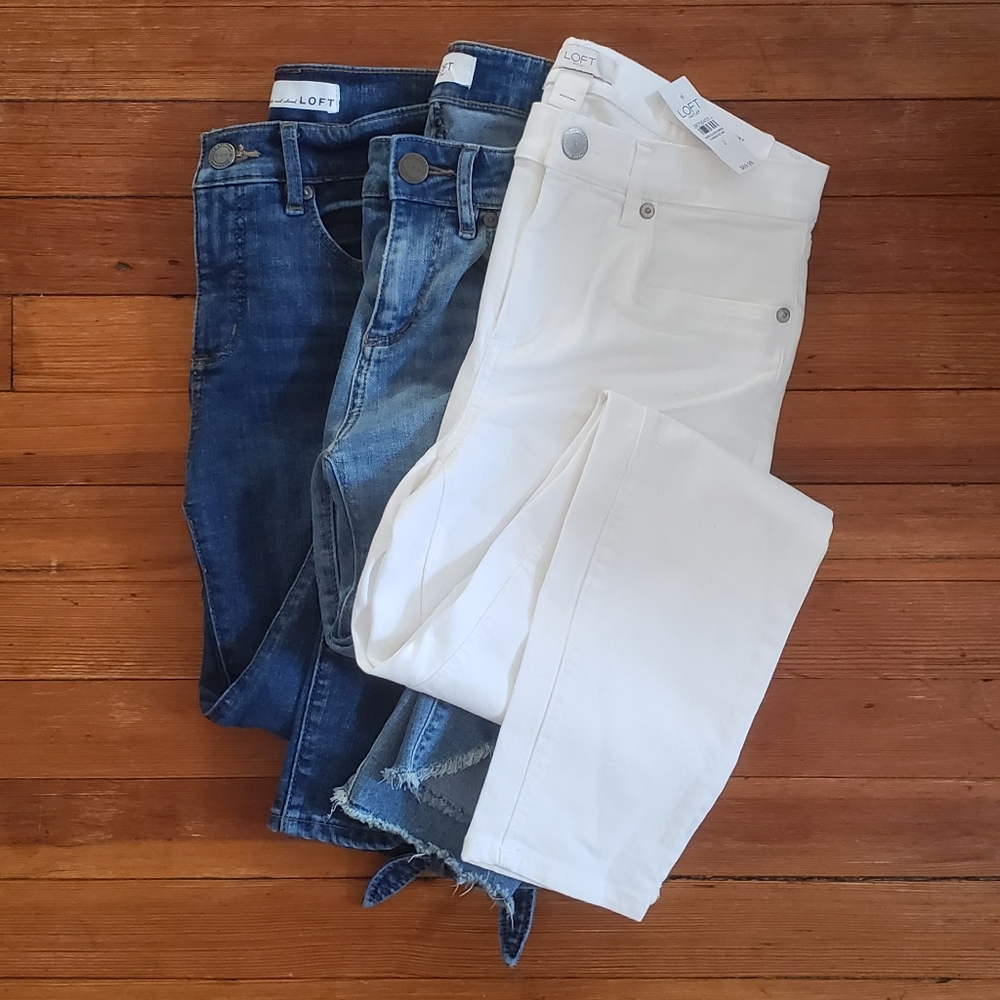 Lot of 3 LOFT skinny jeans